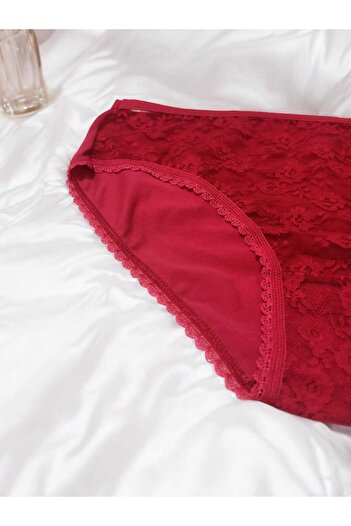 NESA 3' lü Farklı Renk Dantel Slip Rahat Nefes Alabilen Esnek Kadın İç Çamaşırı & Siyah,Beyaz,Kırmızı
