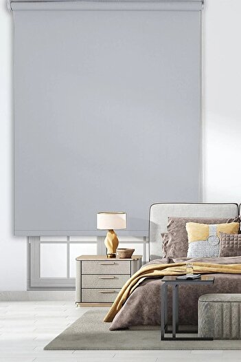 Kidmex Light Gray Modern Roller Blinds Without Skirt