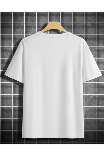 NO 601 Λευκό μπλουζάκι Oversize - Ανδρικό στάμπα παραλίας