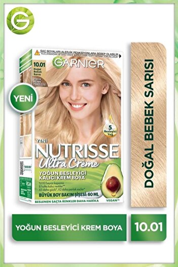 Garnier Nutrisse Yoğun Besleyici Kalıcı Krem Saç Boyası 10.01 Doğal Bebek Sarısı