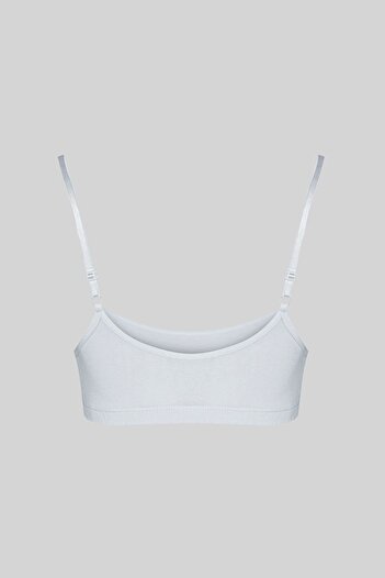 HNX White Cotton Adjustable Thin Strap Capless Young Girls Practice Bustier