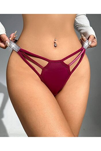 İntive Lingerie Women's Cotton Side Shiny Drawstring Fancy/Daily Use Thong-1015