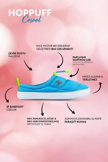 HOPFRÖG Hoppuff Casual Dynamic Blue Barefoot Kids Shoes