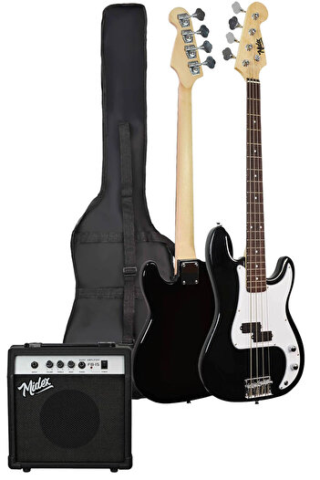 Midex Cbg-460bk 46 Inç 4/4 Yetişkin Amfili Bas Gitar Seti White Black
