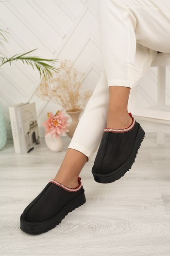 tusemmoda Tsm Γυναικείες χειμερινές παντόφλες με γούνινη χοντρή σόλα νέας σεζόν