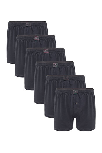 Steve Wolls Men's Anthracite 6-Piece Combed Cotton Boxers - 23701