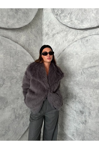 Laluvia Britney Anthracite Lined Premium Fur