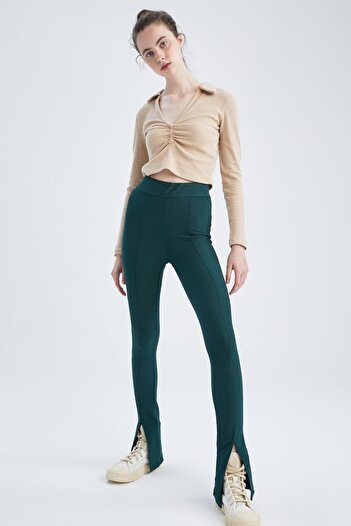 DeFacto Slit Detailed Regular Waist Leggings - Y4423az22au