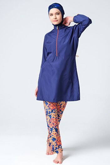 ALFASA Pool Full Covered Hijab Swimsuit 23246 Indigo Blue 3XL