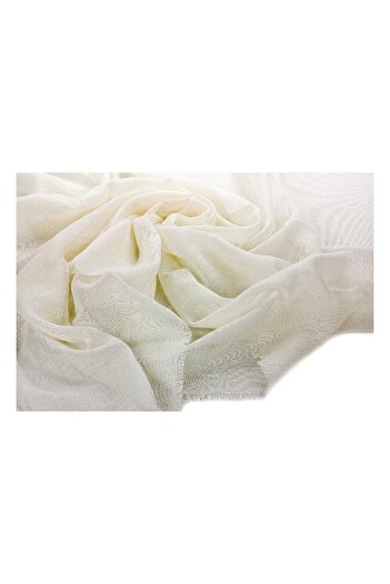 İhvan Flamed Square Cotton Blanket - Cream