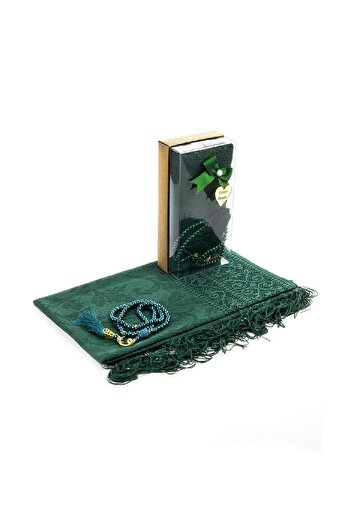 İhvan Green Mevlid Gift Set - With Prayer Beads and Shawl Cover