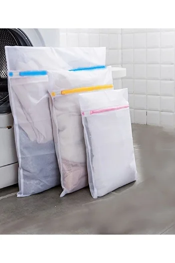 benekli home Colorful Zippered 3-Piece Laundry Net Set