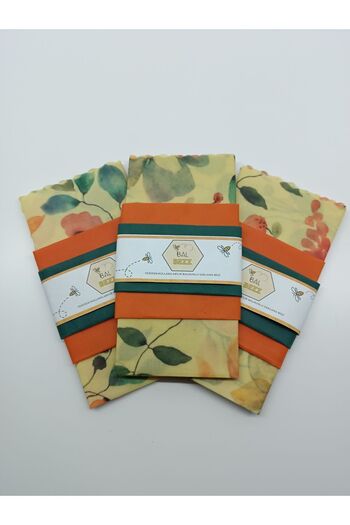 TODO HOME Balbezz Honey Waxed Storage Cloth Floral Patterned Set of 3