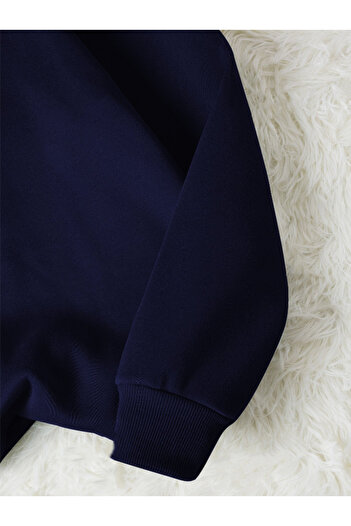 Revasser Kadın HAPPY Daısy Özel Renkli Oversize Bisiklet Yaka Pamuklu Sweatshirt