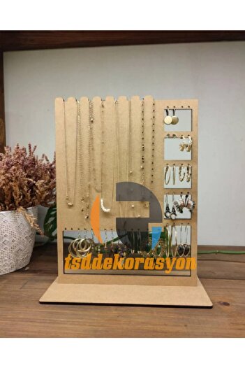 tsddekorasyon TSD Decoration Wooden Jewelry/Necklace/Earring Stand Paintable Raw