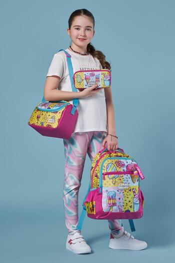 Coral High 3-Piece Ice Cream Patterned Children's School Bag Set - SET0123645