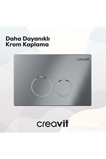 Creavit Terra Parlak Krom Kaplama Askı Rezervuar Kumanda Paneli