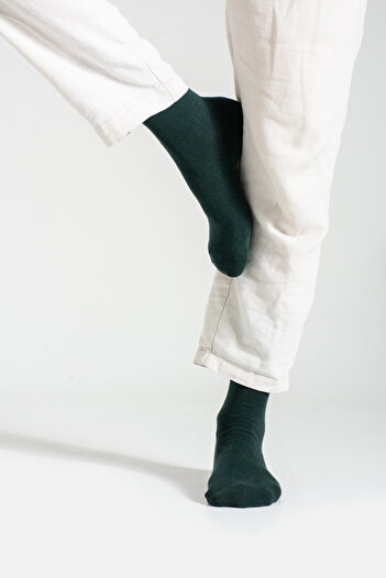 Socks Here Dark Green Men's Socks - Patternless