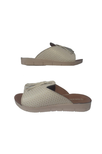 GEZER Women's Ultra Light Tasseled Casual Slippers - Cream Beige Gzeer83-83