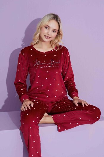 MEBA Women's Mother-Daughter (Combination You Do It Yourself) French Velvet Pajama Set