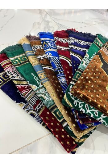 AYHANHOME Patterned Fringed Gift Bundle Set of 10 Spinger Prayer Rugs