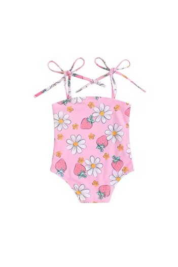 SMP Floral Patterned Pink Baby Swimsuit