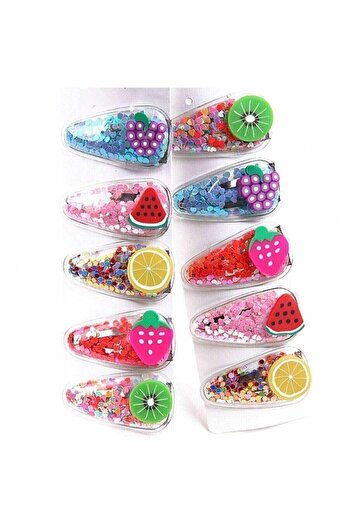 Turkuaz 5-Piece Sequined Fruity Snap Buckle Set for Children