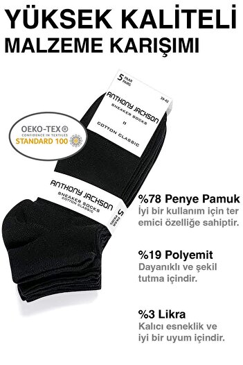 ANTHONY JACKSON 10'lu Kutu Bambu Premium Dikişsiz Bay - Sneaker Çorap