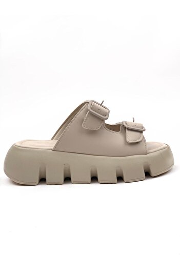 Up Shop Γυναικεία σανδάλια Terry σε μπεζ χρώμα - Ορθοπεδική σόλα, διπλό λουράκι, υψηλή άνεση