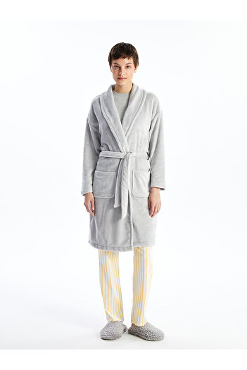 LC Waikiki Shawl Collar Plush Women's Dressing Gown