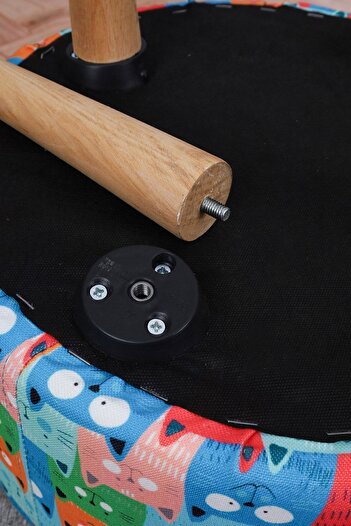 PufyHome Etna Cat Çok Amaçlı Rahat Oturumlu Doğal Ahşap Ayaklı Dekoratif Puf