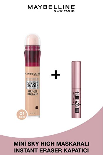 Maybelline New York Instant Anti Age Eraser Kapatıcı - 01 Light & Mini Sky High Maskara 4.5 ML