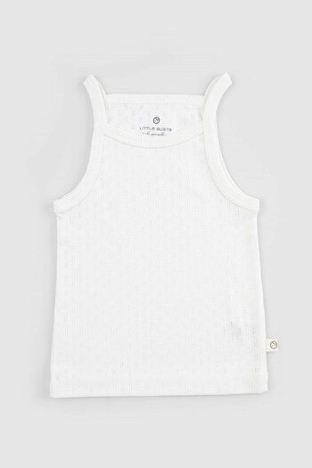 Little Gusto Ecru Colored Organic Cotton Baby Undershirt and Bloomer Set