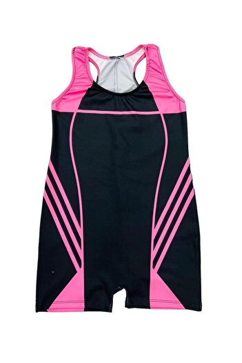 Lolliboomkids Girl's Geometric Color Transition Swimsuit with Swim Shorts