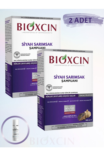 Bioxcin 300 ml Black Garlic Shampoo - for All Hair Types'2 Pcs' +'1 Pcs 100 ml Face Washing Gel