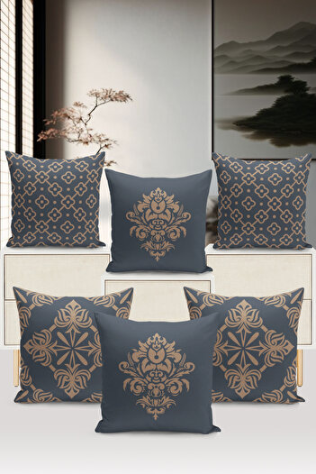 Bertille Home 6-Piece Throw Pillow Cover Set - Double Sided, Digital Printed, Classic Series
