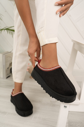 tusemmoda Tsm Γυναικείες χειμερινές παντόφλες με γούνινη χοντρή σόλα νέας σεζόν