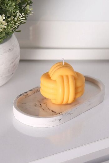 Agon Marble Patterned Decorative Candle Jewelry and Flowerpot Stand Presentation Holder