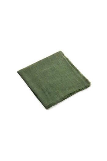 İhvan Flamed Square Cotton Blanket - Green