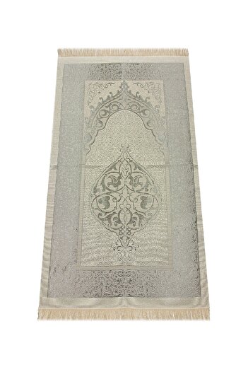 İhvan Luxury Light Colored Ottoman Taffeta Prayer Rug – 0210 Gray