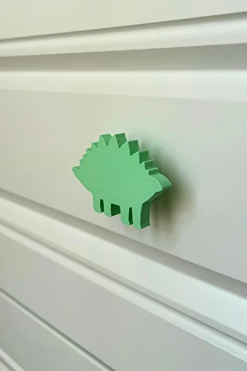 Pomerol Green Dino 5 Cabinet Handle-Modern, Cute and Durable Furniture Handle for Children's Room, Kitchen and Bathroom