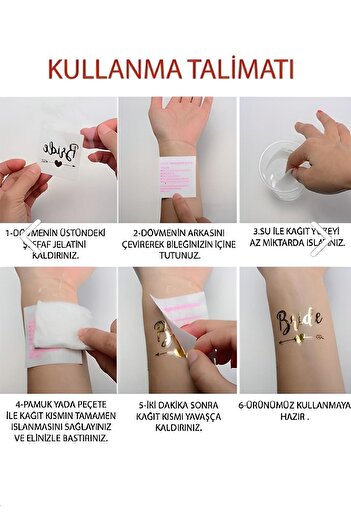 Paparti Bride To Be Gold Altın Renk Geçici Dövme 1 Bride 10 Team Bride Bekarlığa Veda Partisi