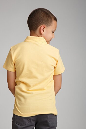 Dragora Penye Polo Yaka Sarı Okul T-shirt