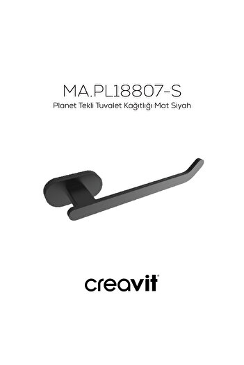 Creavit Planet Tekli Tuvalet Kağıtlığı Mat Siyah
