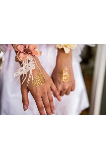 Paparti Bride To Be Gold Altın Renk Geçici Dövme 1 Bride 10 Team Bride Bekarlığa Veda Partisi
