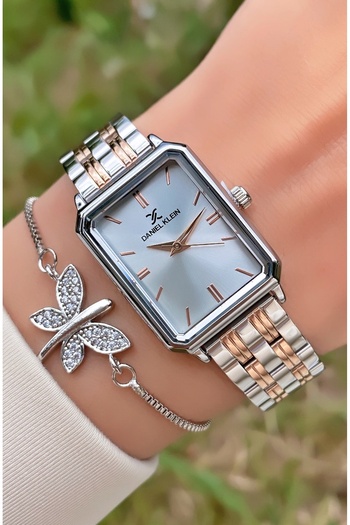 Daniel Klein Rose Silver Color Waterproof Women's Wristwatch