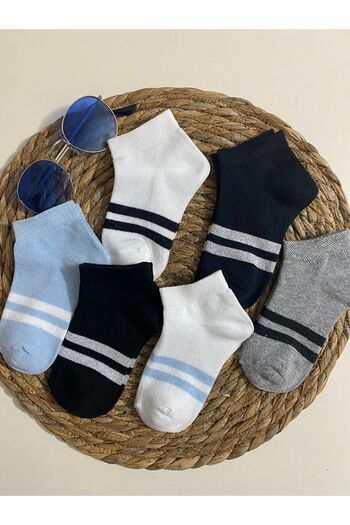 Hobins Sportswear Company Чорапи с кръгли шарки за момче, 6 чифта колежански чорапи