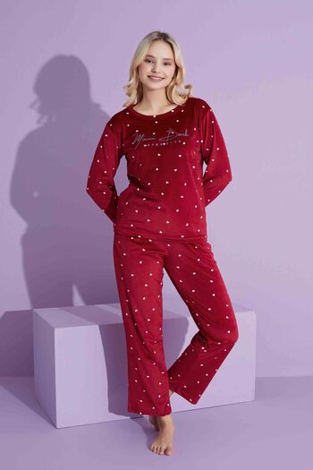 MEBA Women's Mother-Daughter (Combination You Do It Yourself) French Velvet Pajama Set