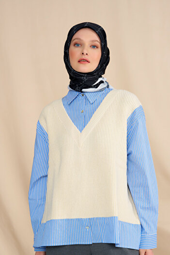 Modakaşmir Mk Baklava Cotton Scarf Black