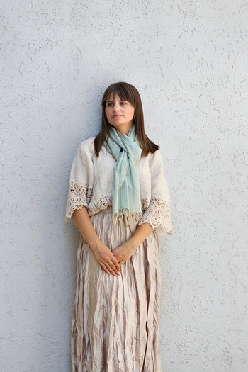 Bahtiyar İpek Kirman Silk Blue Scarf